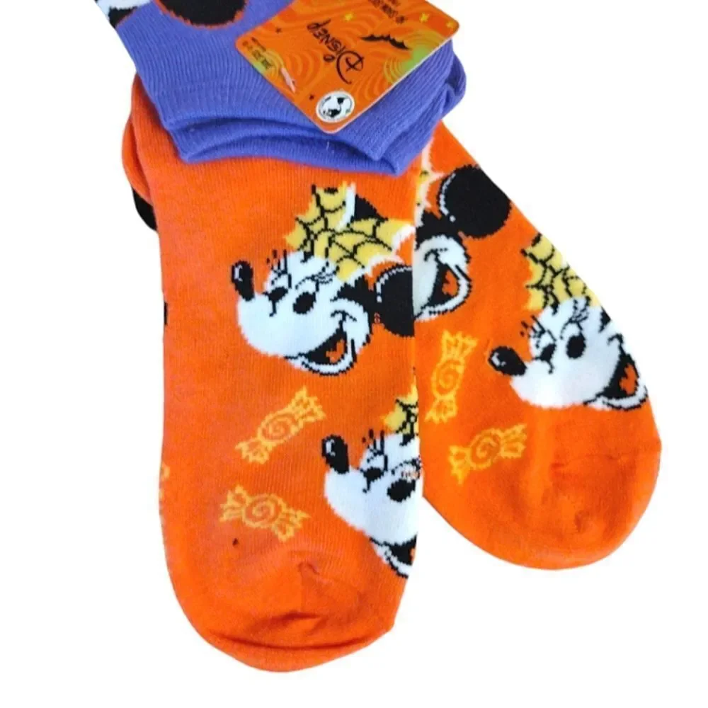Disney‎ Mickey Minnie Mouse Halloween Themed No Show Socks NWT